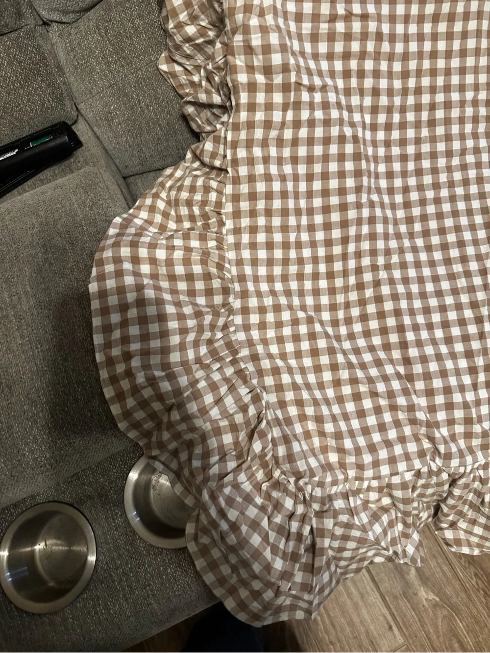 N/A gingham ruffled